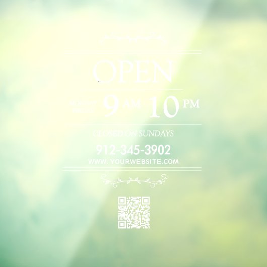 Openingsuren Transparante QR-code Modern Raamsticker (Vel 3)