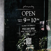 Openingsuren Transparante QR-code Modern Raamsticker