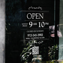 Openingsuren Transparante QR-code Modern