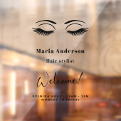 Openingsuren visagist welkom raamsticker (Vel 2)