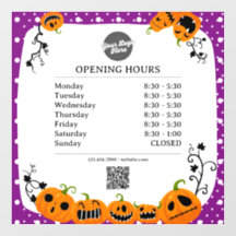 Openingsuren | Zakelijk logo opening Halloween