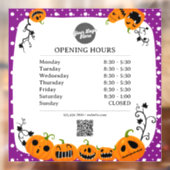 Openingsuren | Zakelijk logo opening Halloween Raamsticker (Vel 2)