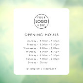 Openingsuren | Zakelijk Logo Openingsuren Modern Raamsticker (Vel 3)
