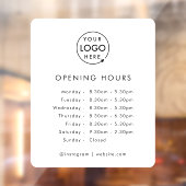 Openingsuren | Zakelijk Logo Openingsuren Modern Raamsticker (Vel 2)