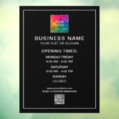 Openingsuren Zakelijk Logo QR-code Telefoonsjabloo Raamsticker (Vel 3)