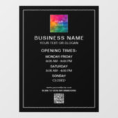Openingsuren Zakelijk Logo QR-code Telefoonsjabloo Raamsticker (Vel)