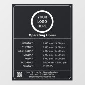Openingsuren Zakelijk Logo QR Code Zwart & Wit Raamsticker (Vel)