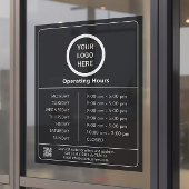 Openingsuren Zakelijk Logo QR Code Zwart & Wit Raamsticker