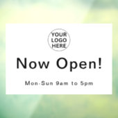 Openingsuren & Zakelijk Logo Zwart & Wit Raamsticker (Vel 3)