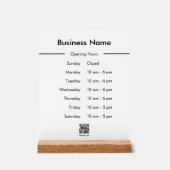 Openingsuren Zakelijke naam QR-code Wit Acryl Bord (Voorkant)