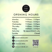 Openingsuren Zakelijke QR-code Bedrijfslogo Raamsticker (Vel 3)