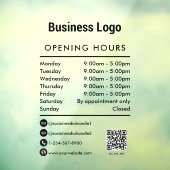 Openingsuren Zakelijke QR-code Bedrijfslogo Raamsticker (Vel 3)