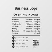 Openingsuren Zakelijke QR-code Bedrijfslogo Raamsticker (Vel)