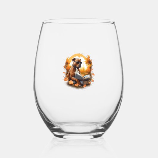 Openlucht Amerikaanse Staffordshire Terrier Hond l Wijnglas Zonder Voet (Voorkant)