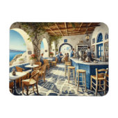 Openlucht coffeeshop in Santorini Magneet (Horizontaal)