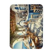 Openlucht coffeeshop in Santorini Magneet (Verticaal)