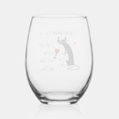 Openlucht Patio Wijn Quote met Cat Wijnglas Zonder Voet (Achterkant)