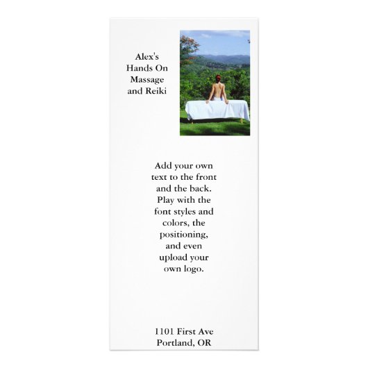 Openluchtmassage Reclamekaart (Voorkant)