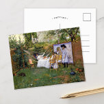 openluchtontbijt | William Merritt Chase Briefkaart<br><div class="desc">openluchtontbijt | William Merritt Chase's Open Air Breakfast legt een charmante outdoor ontbijtscène vast in een weelderige tuin. Het schilderij straalt een gevoel van rust en vrije tijd uit, met delicaat licht dat door het groen filtert en de elegante tafelomgeving benadrukt. Chase’s impressionistische stijl brengt warmte en vitaliteit in het...</div>