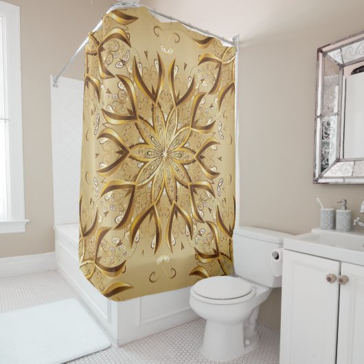 Openwerk gouden, oosterse schets textuur. douchegordijn (In situ)