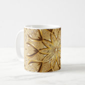 Openwerk gouden, oosterse schets textuur. koffiemok (Voorkant links)