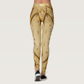 Openwerk gouden, oosterse schets textuur. leggings (Achterkant)