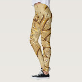 Openwerk gouden, oosterse schets textuur. leggings (Links)