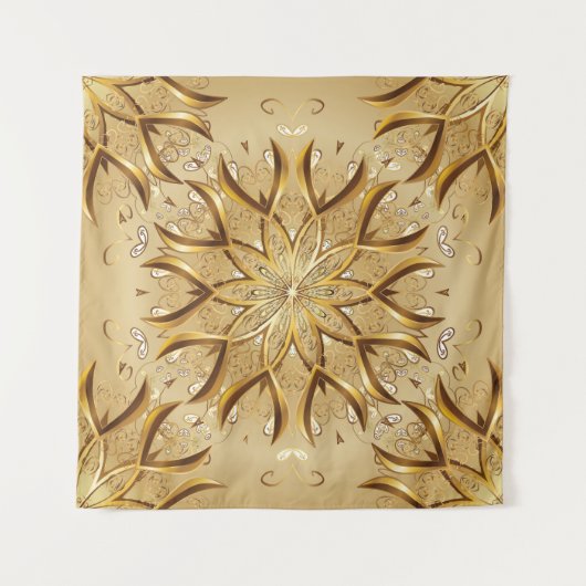 Openwerk gouden, oosterse schets textuur. wandkleed (Voorkant)