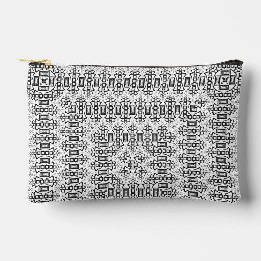 Openwork squares art deco retro black white etui (Voorkant)