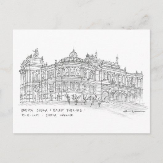 Opera + Ballet Theater, Odessa, Oekraïne Briefkaart (Voorkant)