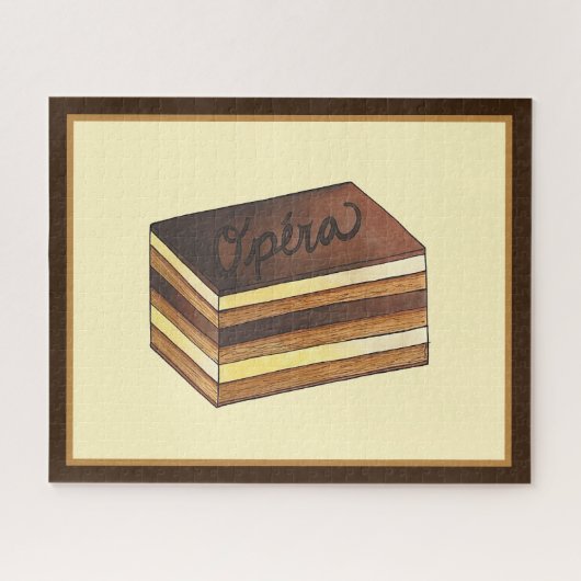 Opéra Cake Franse gebak Patisserie Dessert eten Legpuzzel (Horizontaal)