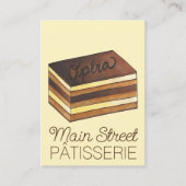 Opera Cake gebak Franse Patisserie bakkerij Chef Visitekaartje (Voorkant)