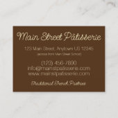 Opera Cake gebak Franse Patisserie bakkerij Chef Visitekaartje (Achterkant)