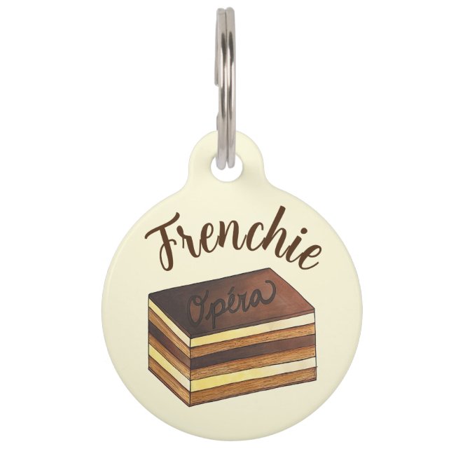 Opera Cake Gebak Franse Patisserie Eten Frenchie Huisdierpenning (Voorkant)