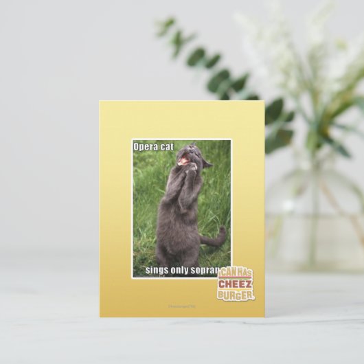 Opera Cat Briefkaart (Staand voorkant)