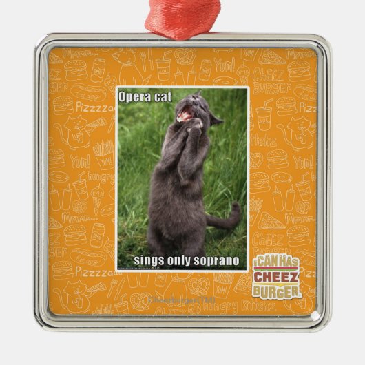 Opera Cat Metalen Ornament (Voorkant)