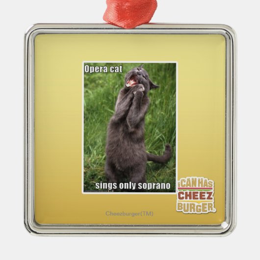 Opera Cat Metalen Ornament (Voorkant)