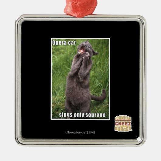 Opera Cat Metalen Ornament (Voorkant)