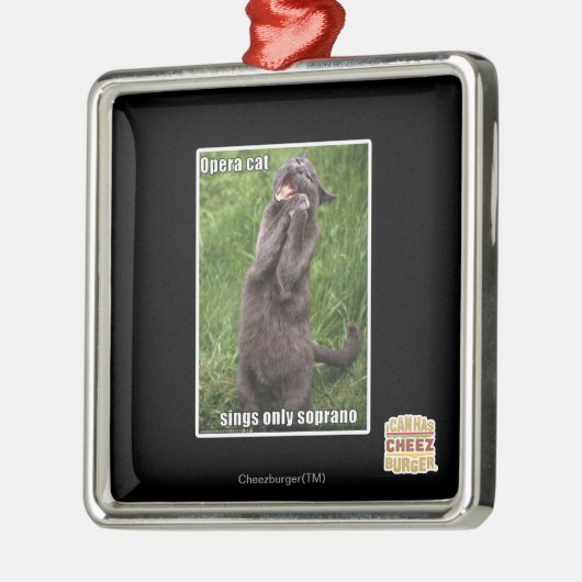 Opera Cat Metalen Ornament (Links)
