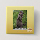 Opera Cat Vierkante Button 5,1 Cm (Voorkant)