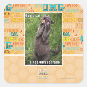 Opera Cat Vierkante Sticker
