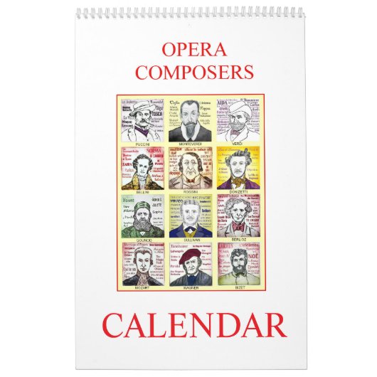 OPERA COMPOSERS wandkalender Kalender (Hoes)