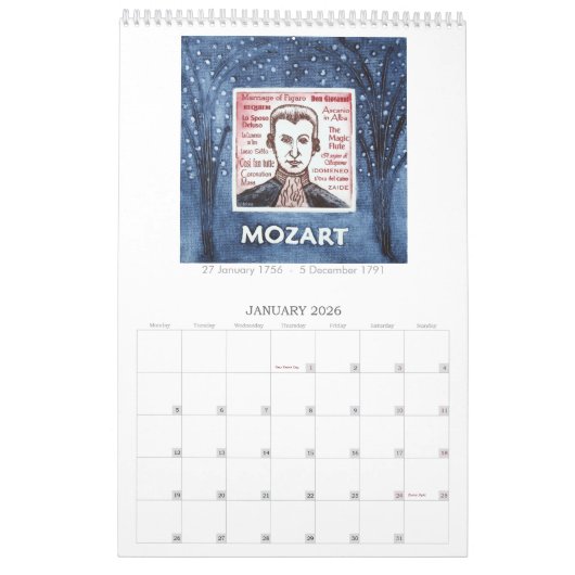 OPERA COMPOSERS wandkalender Kalender (Jan 2026)