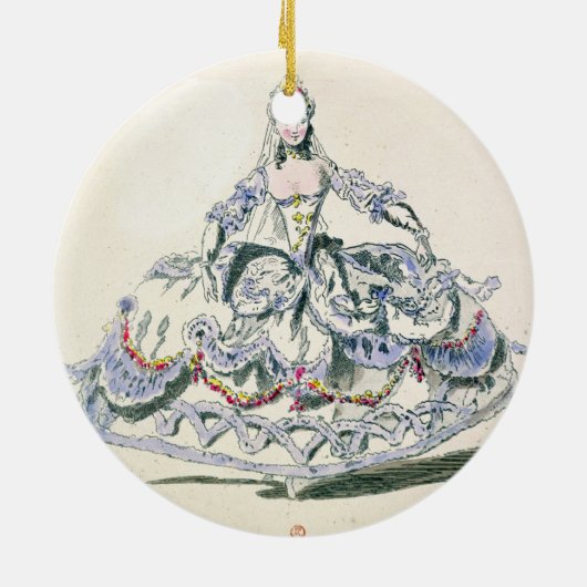 Opera Costume, van het Collectie van Menus Plaisir Keramisch Ornament (Achterkant)