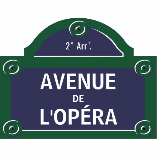 Opera Custom Parijs Straatbord Fotobeeldje Magneet (Voorkant)