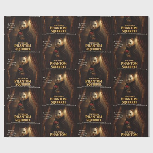 Opera Fantoma Eekhoorn Parodie Cadeaupapier (Vlak)