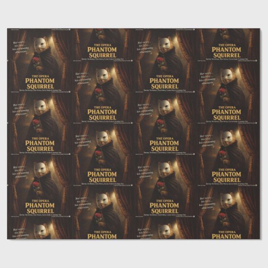 Opera Fantoma Eekhoorn Parodie Cadeaupapier (Vlak)