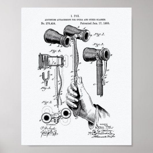 Opera Glasses 1888 Whitepaper over patenten Poster (Voorkant)