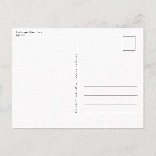 Opera House Kopenhagen Briefkaart (Achterkant)