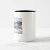 Opera House met sneeuwsculpturen Tweekleurige Koffiemok (Center)